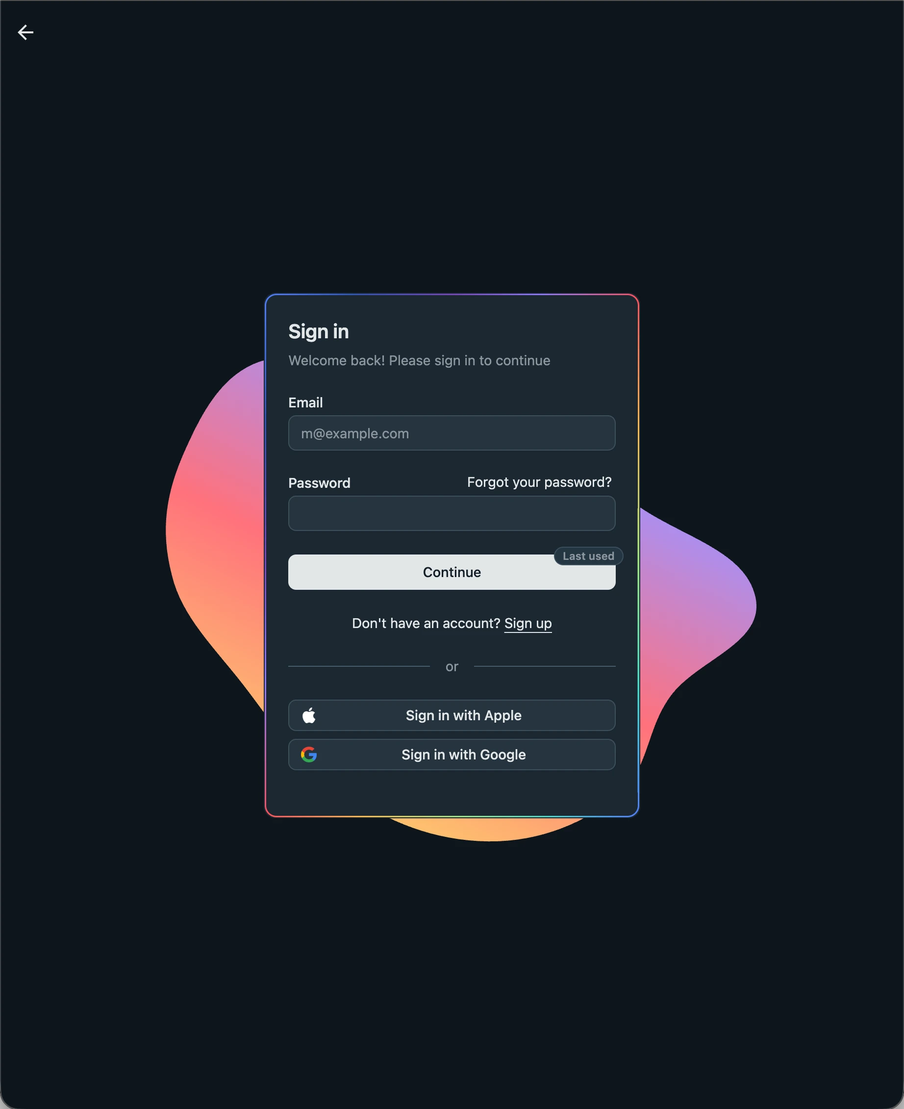 CogniLens sign-in page
